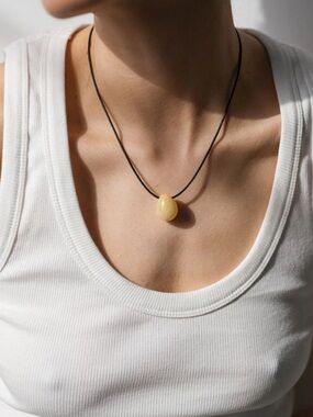 Lisbeth Marcel Yellow Jade 18” Necklace